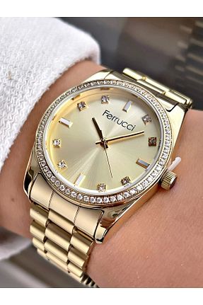 ساعت مچی طلائی زنانه 31-35 میلی متر Ferrucci - کد 467795764