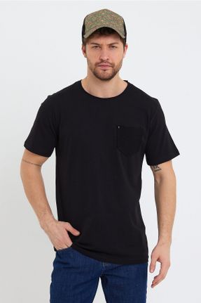 تی شرت مشکی مردانه رگولار یقه گرد کد 467940120