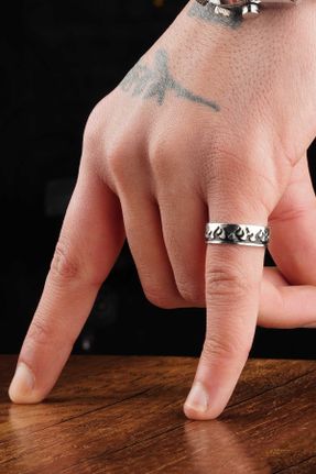 انگشتر جواهر مردانه روکش نقره کد 468060074