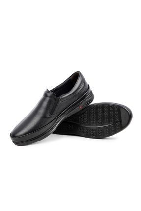 کفش کژوال مشکی مردانه چرم طبیعی پاشنه کوتاه ( 4 - 1 cm ) پاشنه ساده کد 356199870