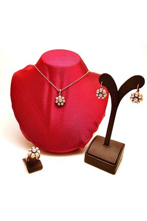 ست جواهر طلائی زنانه روکش طلا Aşina Gümüş - کد 52584498