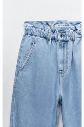 شلوار جین آبی زنانه پاچه رگولار فاق بلند جین استاندارد کد 470171605