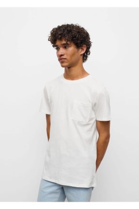 تی شرت سفید مردانه پنبه (نخی) کد 316727272