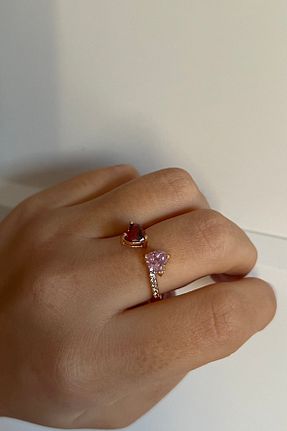 انگشتر جواهر قرمز زنانه زیرکن Beca Atelier - کد 470486452