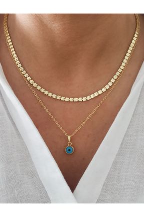 گردنبند جواهر طلائی زنانه کد 358676079