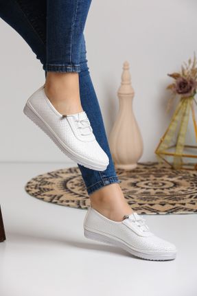 کفش کژوال سفید زنانه چرم مصنوعی پاشنه کوتاه ( 4 - 1 cm ) پاشنه ساده کد 469905079
