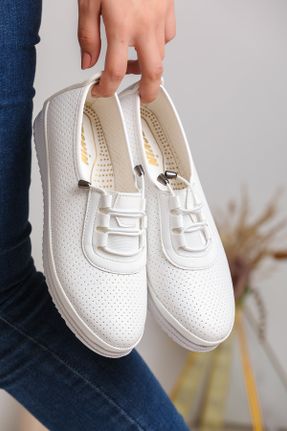 کفش کژوال سفید زنانه چرم مصنوعی پاشنه کوتاه ( 4 - 1 cm ) پاشنه ساده کد 469905079