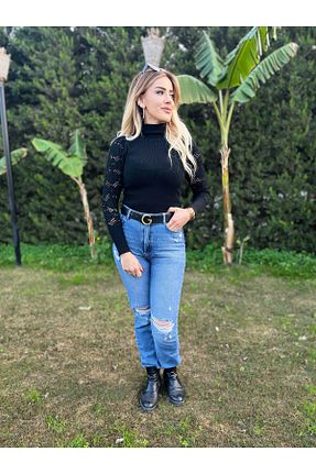 پلیور مشکی زنانه ساده GCSISTERS BUTİK - کد 469930588
