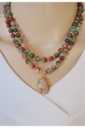 گردنبند جواهر طلائی زنانه سنگ maycollection - کد 82739567