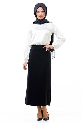 دامن سایز بزرگ مشکی زنانه پلی استر SORALLİNE - کد 83171026