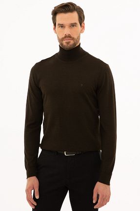 پلیور قهوه ای مردانه ساده Pierre Cardin - کد 57542245