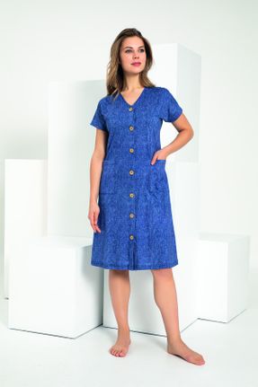 لباس آبی زنانه بافتنی پنبه (نخی) رگولار کد 93871501