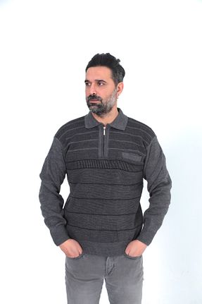 پلیور طوسی مردانه ساده KMKkombin - کد 469865931