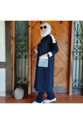 ست گرمکن حجاب سرمه ای زنانه رگولار AYSUN AYDEMİR - کد 470250457