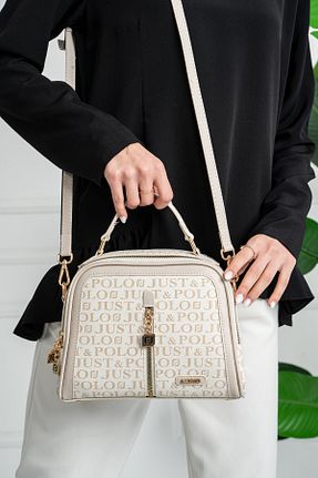 کیف دوشی بژ زنانه چرم مصنوعی Just Polo - کد 315338124