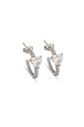 گوشواره نقره سفید زنانه 925 عیار Silveranka - کد 470876186