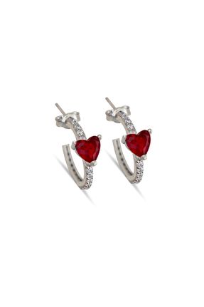 گوشواره نقره قرمز زنانه 925 عیار Silveranka - کد 470876277