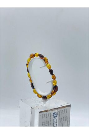 دستبند جواهر رنگی زنانه سنگ Amber Twins - کد 470923929