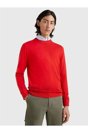 پلیور قرمز مردانه ساده Tommy Hilfiger - کد 471097222