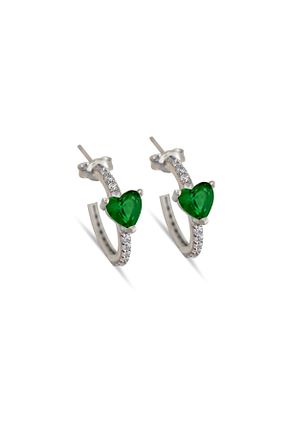 گوشواره نقره سبز زنانه 925 عیار Silveranka - کد 470875444