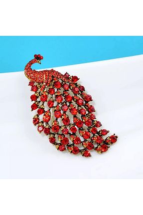 سنجاق سینه قرمز زنانه فلزی ESJ - کد 471095646