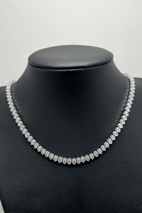 گردنبند جواهر زنانه روکش نقره کد 335394745