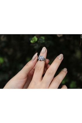 انگشتر نقره مشکی زنانه زیرکن Altuntaş Gold&Silver - کد 234656304