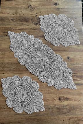 رومیزی طوسی پلی استر Çt Çeyizci Tekstil - کد 470887046