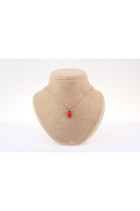 گردنبند نقره نارنجی زنانه 925 عیار OSMANLI DEĞERLİ TAŞ - کد 225947812