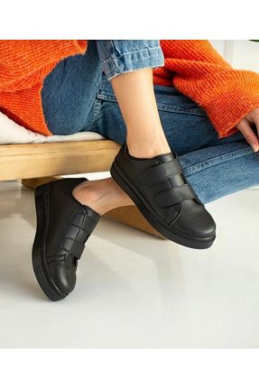 کفش اسنیکر مشکی زنانه بدون بند VEGGO - کد 472296579