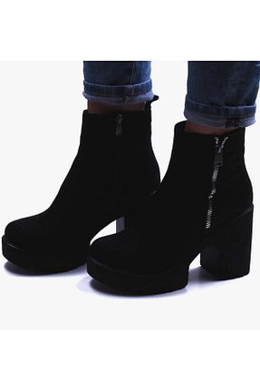 بوت / نیم بوت مشکی زنانه جیر YUKKİ SHOES - کد 354866480