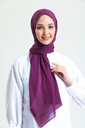 شال بنفش زنانه پنبه ای Sarar - کد 466981404