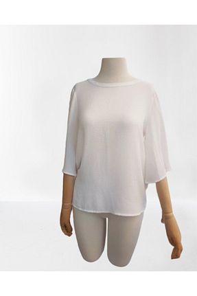 بلوز سفید زنانه ساده Namaste Vintage - کد 472438776