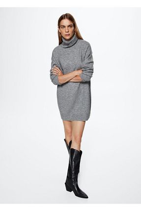 لباس سایز بزرگ طوسی زنانه بافتنی MANGO - کد 356618342