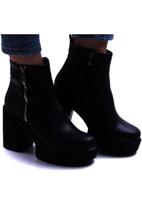 بوت / نیم بوت مشکی زنانه جیر YUKKİ SHOES - کد 354906309