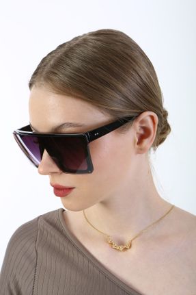 عینک آفتابی مشکی زنانه 54 UV400 استخوان سایه روشن مستطیل کد 108323704