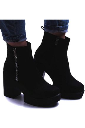 بوت / نیم بوت مشکی زنانه جیر YUKKİ SHOES - کد 354866480