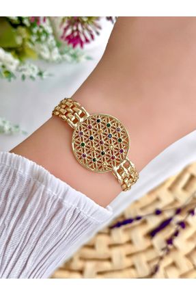 دستبند جواهر طلائی زنانه کد 472881047