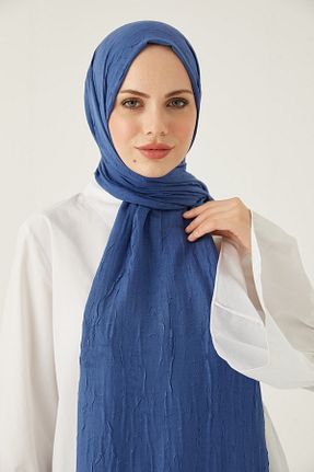 شال سرمه ای زنانه پنبه ای FRESCO SCARFS - کد 472948163