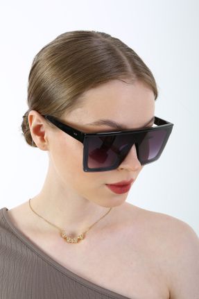 عینک آفتابی مشکی زنانه 54 UV400 استخوان سایه روشن مستطیل کد 108323704