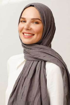 شال طوسی زنانه پنبه ای FRESCO SCARFS - کد 445101491