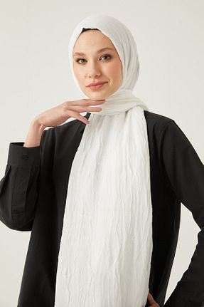 شال سفید زنانه پنبه ای LOSYANA - کد 364180230