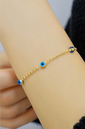 دستبند طلا زرد زنانه 14 عیار aytekgold - کد 474324488