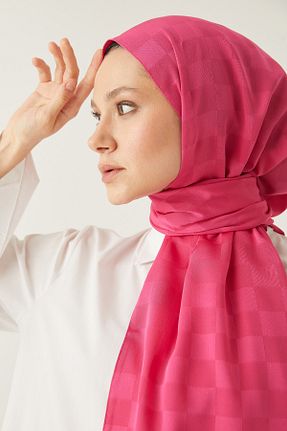 شال صورتی زنانه پنبه ای FRESCO SCARFS - کد 444467262