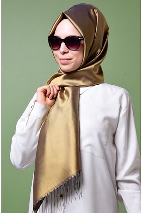 شال طلائی زنانه پلی استر şehri şal - کد 82768268