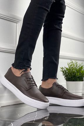کفش اسنیکر قهوه ای مردانه بند دار Chekich - کد 82999375