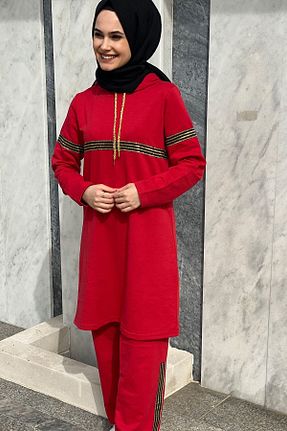 ست گرمکن حجاب قرمز زنانه رگولار CNG MODA - کد 83052715
