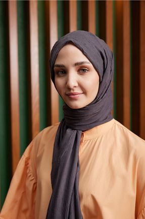 روسری طوسی پنبه ای Julia Lauren - کد 475274507