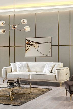 کاناپه سفید مخمل Eymense - کد 378510842