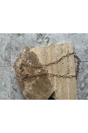 گردنبند استیل ( فولاد ) طلائی زنانه استیل ضد زنگ dewo takı - کد 475144695